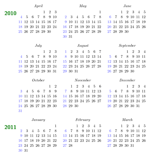 Changing the default calendar layout